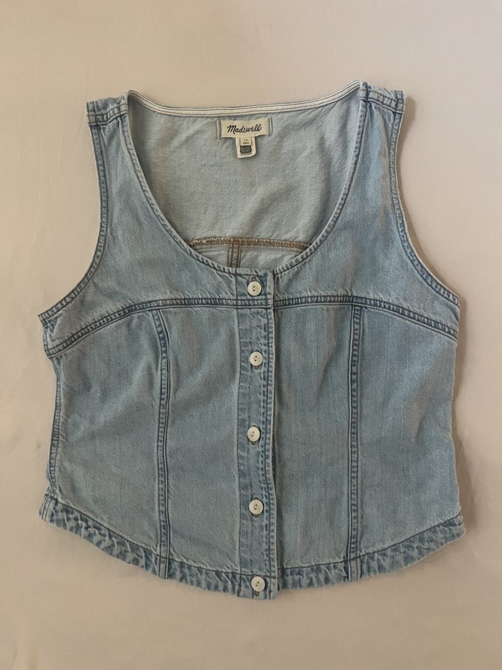 Madewell Fitted Blue Denim Vest Top Size 10